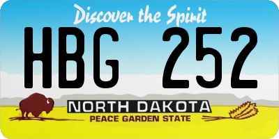 ND license plate HBG252