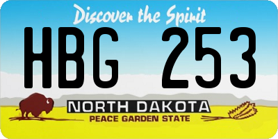 ND license plate HBG253
