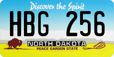 ND license plate HBG256