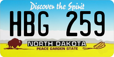ND license plate HBG259