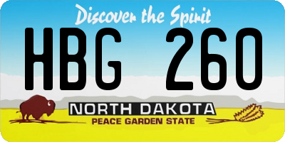 ND license plate HBG260