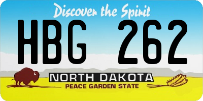 ND license plate HBG262