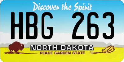 ND license plate HBG263