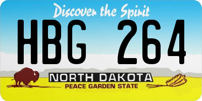 ND license plate HBG264