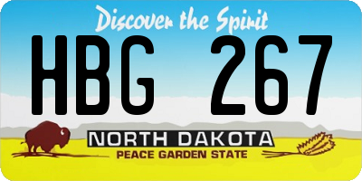 ND license plate HBG267