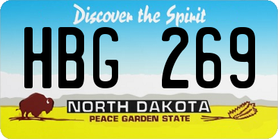ND license plate HBG269