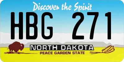 ND license plate HBG271