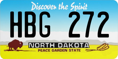 ND license plate HBG272