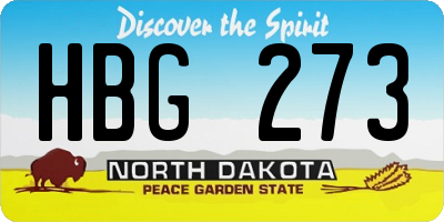 ND license plate HBG273