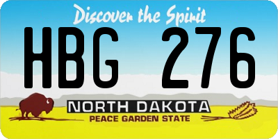 ND license plate HBG276