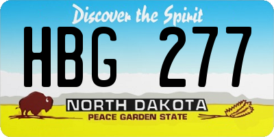 ND license plate HBG277