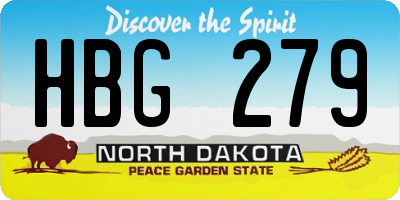 ND license plate HBG279