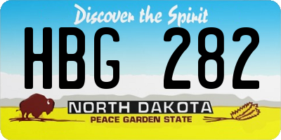 ND license plate HBG282