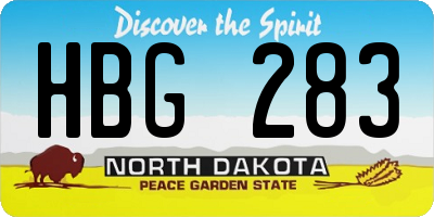 ND license plate HBG283