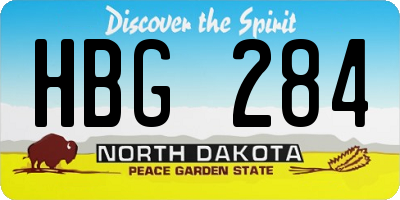 ND license plate HBG284