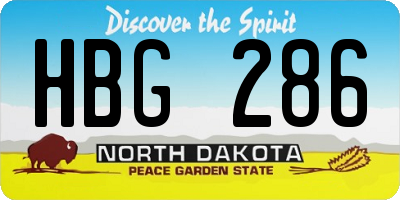 ND license plate HBG286