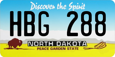 ND license plate HBG288