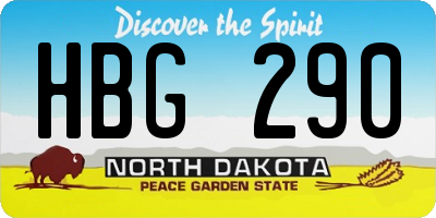ND license plate HBG290
