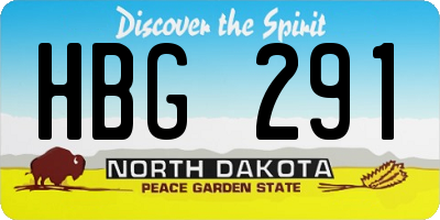 ND license plate HBG291
