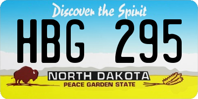 ND license plate HBG295
