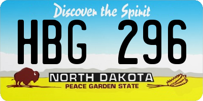 ND license plate HBG296