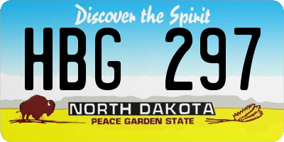 ND license plate HBG297