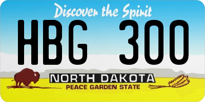 ND license plate HBG300