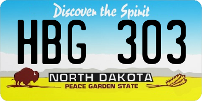 ND license plate HBG303