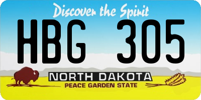 ND license plate HBG305