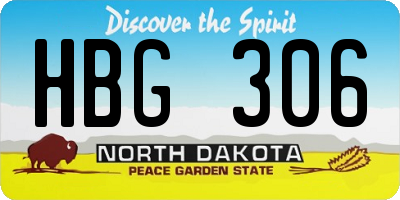 ND license plate HBG306