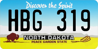 ND license plate HBG319