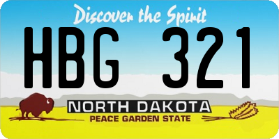 ND license plate HBG321