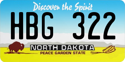 ND license plate HBG322