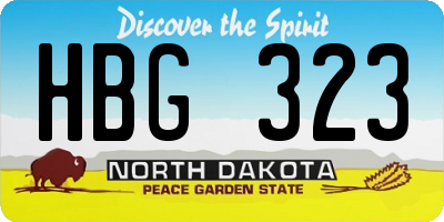 ND license plate HBG323