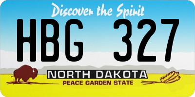 ND license plate HBG327