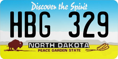 ND license plate HBG329