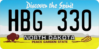 ND license plate HBG330
