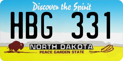 ND license plate HBG331