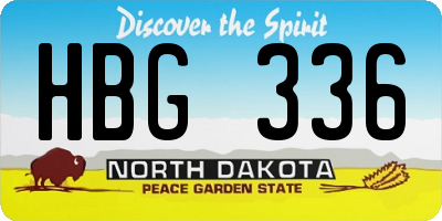 ND license plate HBG336