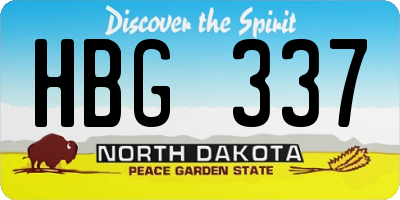 ND license plate HBG337