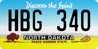 ND license plate HBG340