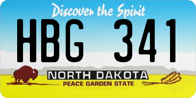 ND license plate HBG341