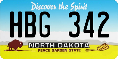 ND license plate HBG342