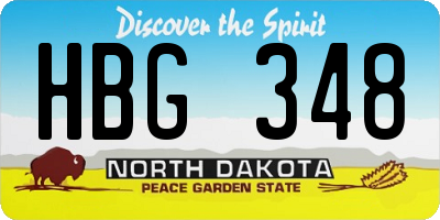 ND license plate HBG348