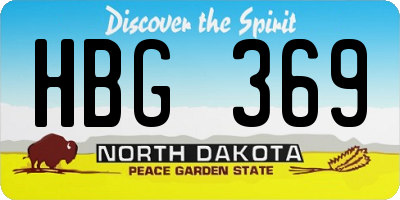 ND license plate HBG369