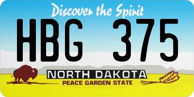 ND license plate HBG375