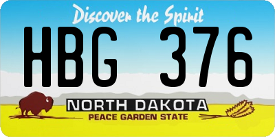 ND license plate HBG376
