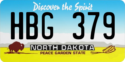 ND license plate HBG379