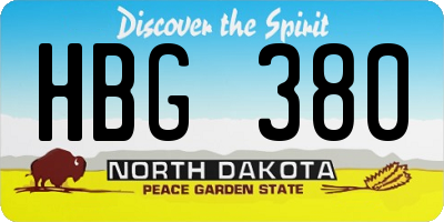 ND license plate HBG380
