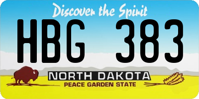 ND license plate HBG383